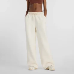 New Balance naisten fleecehousut, High Pile Fleece Pant Luonnonvalkoinen