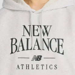 New Balance naisten huppari Linear Heritage Fleece Hoodie, vaaleanharmaa