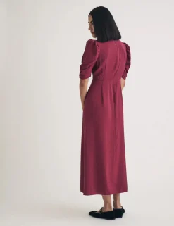 Nobody´s Child Naisten Mekko, EVIE MIDI DRESS ANITA NON PRINT Viininpunainen