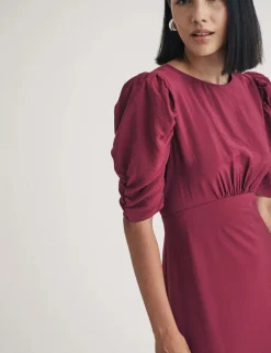 Nobody´s Child Naisten Mekko, EVIE MIDI DRESS ANITA NON PRINT Viininpunainen