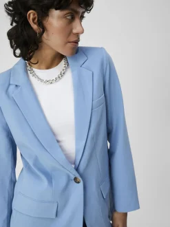 Object Naisten Bleiseri OBJSIGRID LS BLAZER NOOS Vaaleansininen