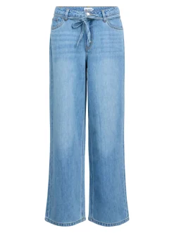 Object naisten farkut OBJROSIE MW WIDE Jeans, Light Blue Denim