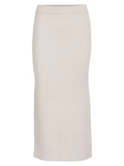 Object naisten hame, OBJREYNARD HW KNIT SKIRT Silver Gray