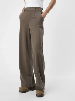 Object Naisten Housut OBJLISA WIDE PANT NOOS Kaakaonruskea