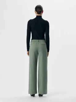 Object Naisten Housut, OBJLISA WIDE PANT NOOS H Laurel Wreath