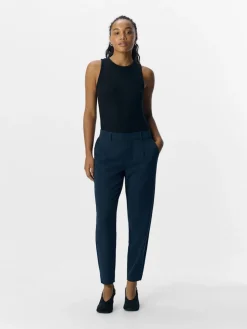 Object naisten housut OBJLISA SLIM PANT NOOS, Sky Captain