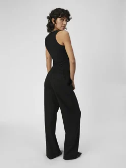 Object Naisten Housut OBJLISA WIDE PANT NOOS Black