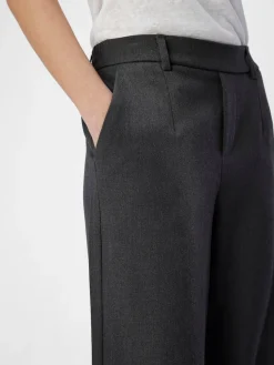 Object Naisten Housut, OBJLISA WIDE PANT NOOS H Medium Grey Melange