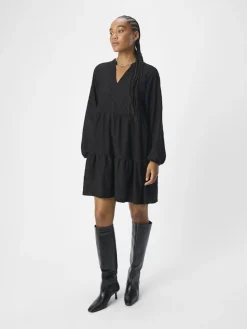 Object naisten mekko, OBJFEODORA GIA L/S DRESS Musta