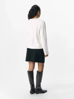 Object naisten neule, OBJREYNARD SQUARE SLEEVE O-NECK Cloud Dancer