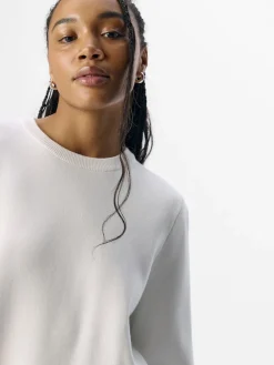 Object naisten neule, OBJREYNARD SQUARE SLEEVE O-NECK Cloud Dancer