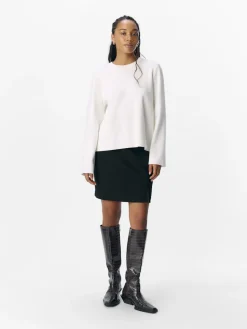 Object naisten neule, OBJREYNARD SQUARE SLEEVE O-NECK Cloud Dancer