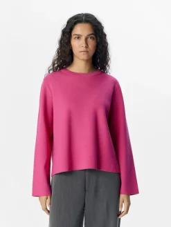 Object naisten neule, OBJREYNARD SQUARE SLEEVE O-NECK Raspberry Sorbet