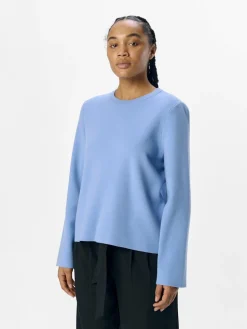 Object naisten neule, OBJREYNARD SQUARE SLEEVE O-NECK Cornflower Blue