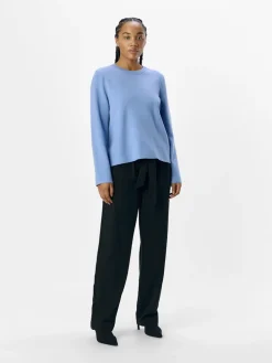 Object naisten neule, OBJREYNARD SQUARE SLEEVE O-NECK Cornflower Blue