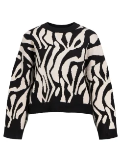 Object naisten neule, OBJENA L/S LO KNIT PULLOVER Black