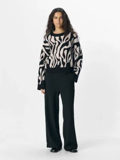 Object naisten neule, OBJENA L/S LO KNIT PULLOVER Black