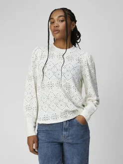 Object naisten paita, K-OBJFEODORA L/S TOP Valkoinen