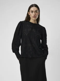 Object naisten paita, K-OBJFEODORA L/S TOP Musta