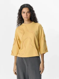 Object naisten pusero, OBJLIV RE 3/4 SWEATSHIRT CC2 SS Daffodil