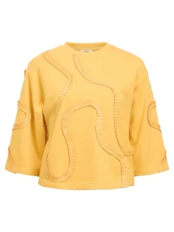 Object naisten pusero, OBJLIV RE 3/4 SWEATSHIRT CC2 SS Daffodil