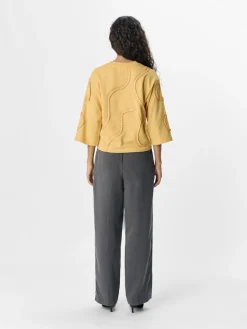 Object naisten pusero, OBJLIV RE 3/4 SWEATSHIRT CC2 SS Daffodil