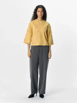 Object naisten pusero, OBJLIV RE 3/4 SWEATSHIRT CC2 SS Daffodil