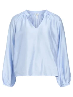 Object naisten pusero, OBJHEIDI L/S LO V-NECK TOP Cornflower Blue