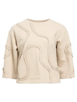Object naisten pusero, OBJLIV RE 3/4 SWEATSHIRT CC2 SS Sandshell