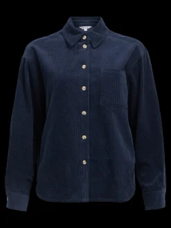 Object naisten samettipaita, OBJGALA L/S LO SHIRT Sky Captain