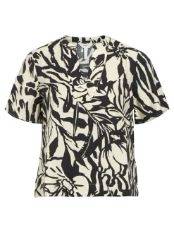 Object naisten toppi, OBJKARINA S/S RE V-NECK TOP Sandshell