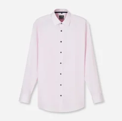 Olymp kauluspaidat Luxor Modern Fit Striped Contrast Print, raidallinen pinkki