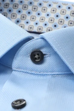 Olymp kauluspaita + Hiha Luxor Modern Fit Contrast Print, vaaleansininen