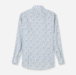 Olymp kauluspaita +Hiha Luxor Modern Fit Floral Print, valkopohjainen kuosi