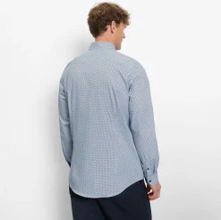 Olymp kauluspaita Level 5 Body Fit Climate Control Perform, sininen kuosi