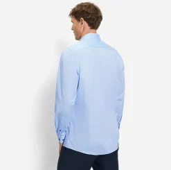 Olymp kauluspaita Level 5 Body Fit Contrast Trim Floral, vaaleansininen