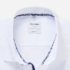Olymp kauluspaita Level 5 Body Fit Contrast Trim Floral, valkoinen