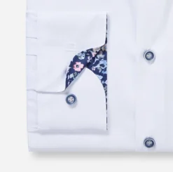 Olymp kauluspaita Level 5 Body Fit Contrast Trim Floral, valkoinen