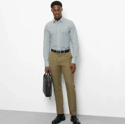 Olymp kauluspaita Level 5 Body Fit Microprint, valkopohjainen kuosi