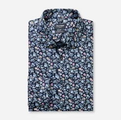 Olymp kauluspaita Luxor Modern Fit Floral Print, sininen kuosi