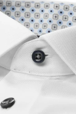 Olymp kauluspaita Luxor Modern Fit Contrast Print, valkoinen