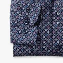 Olymp level five kauluspaita, body fit +hiha Sininen Kuosi