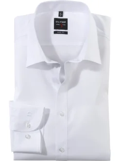 Olymp Level Five Kauluspaita, Body Fit Valkoinen