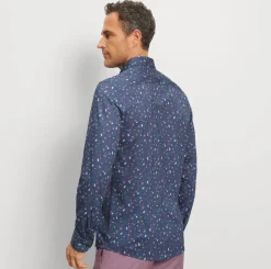 Olymp level five kauluspaita, body fit Sininen Kuosi