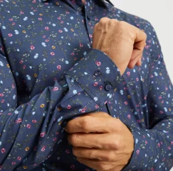 Olymp level five kauluspaita, body fit Sininen Kuosi