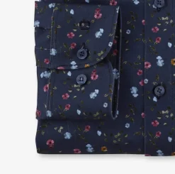 Olymp level five kauluspaita, body fit Sininen Kuosi