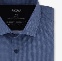 Olymp level five kauluspaita, body fit Sininen Kuosi