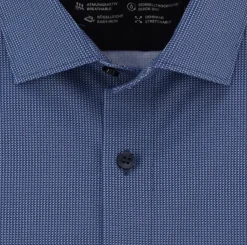 Olymp level five kauluspaita, body fit Sininen Kuosi