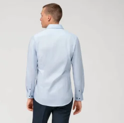 Olymp level five kauluspaita, body fit Keskisininen