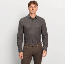 Olymp level five kauluspaita, body fit Musta Kuosi